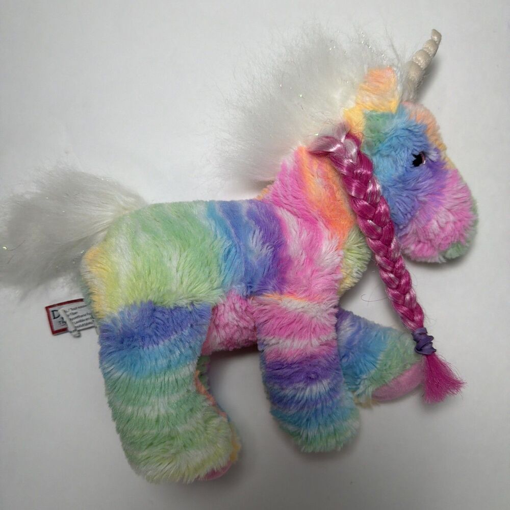 Douglas RAINBOW Unicorn Plush Stuffed Animal 9" Pink  Sparkle Cuddle Lovey